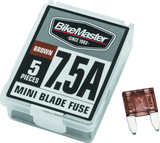 BikeMaster 5Piece 7.5A Replacement Mini Blade Fuse