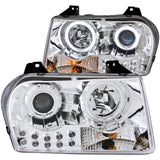 ANZO 2005-2010 Chrysler 300 Projector Headlights w/ Halo Chrome