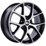 BBS SR 17x8 5x112 ET42 Satin Black Diamond Cut Face Wheel -82mm PFS/Clip Required