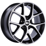 BBS SR 17x7.5 5x112 ET45 Satin Black Diamond Cut Face Wheel -82mm PFS/Clip Required