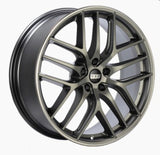 BBS CC-R 20x9.5 5x112 ET42 Satin Platinum Polished Rim Protector Wheel -82mm PFS/Clip Required