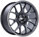 BBS CH-R 19x9.5 5x120 ET35 Satin Titanium Polished Rim Protector Wheel -82mm PFS/Clip Required